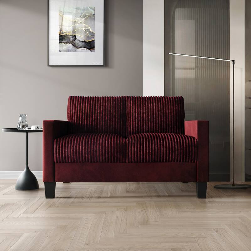 CraftPorch Corduroy Mid-Century Modern Velvet Upholstered Loveseat