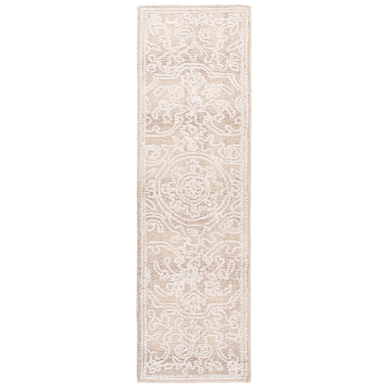 SAFAVIEH Handmade Metro Jetmira Wool Rug - 2'3" x 8' Runner - Beige/Ivory