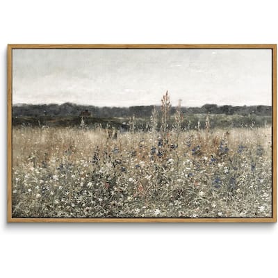 Wildflower Field Vintage Wall Art Canvas Prints