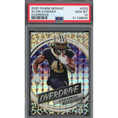 Alvin Kamara 2020 Panini Mosaic Football Card #O23 Graded PSA 10 - 8'6" x 11'6"
