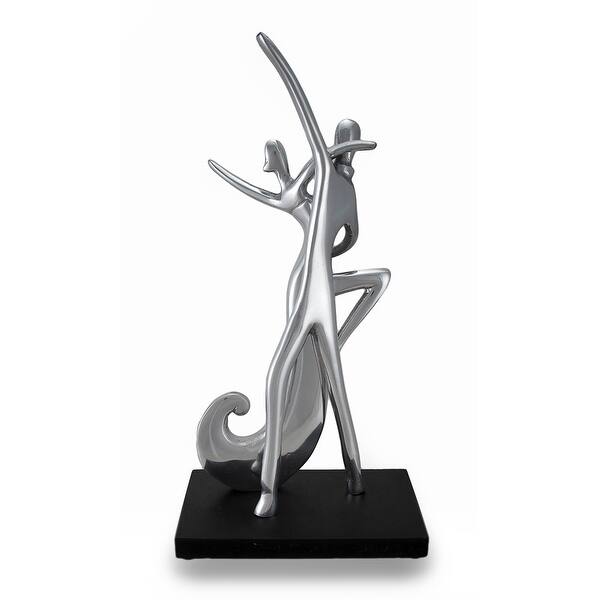 Shop Abstract Dancing Couple Polished Cast Aluminum Statue