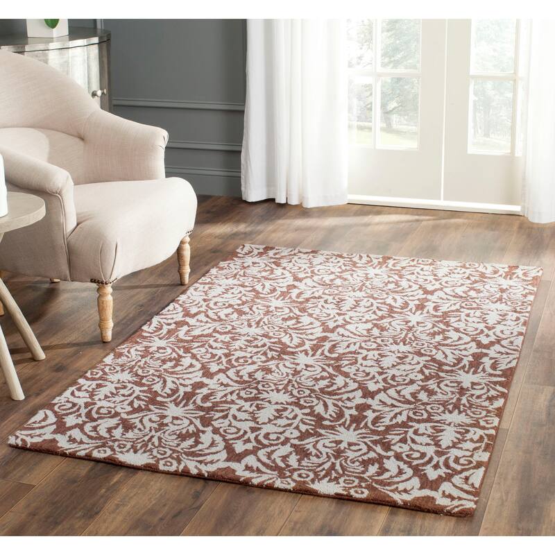 SAFAVIEH Handmade Chelsea Duschka French Country Wool Rug - 3'9" x 5'9" - Brown/Grey