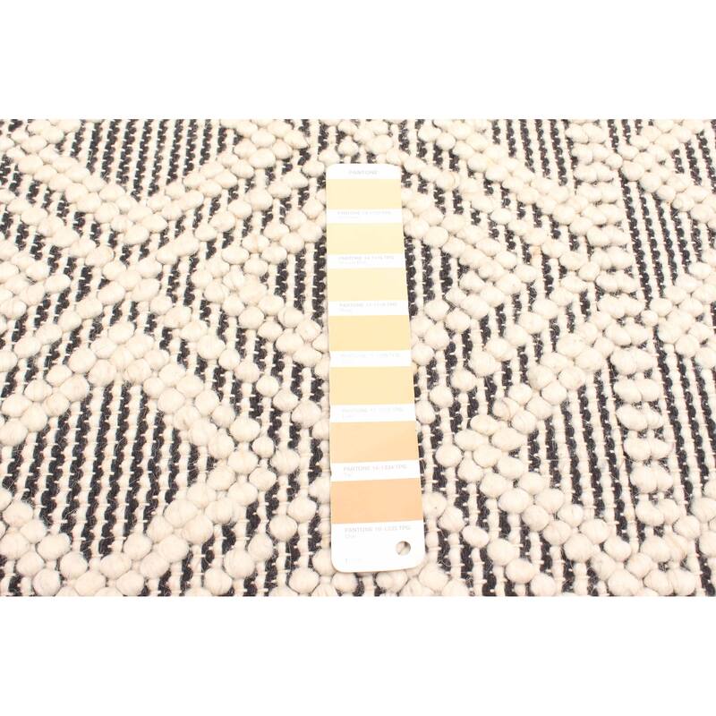 ECARPETGALLERY Braid weave Sienna Beige Wool Rug - 5'0 x 7'6
