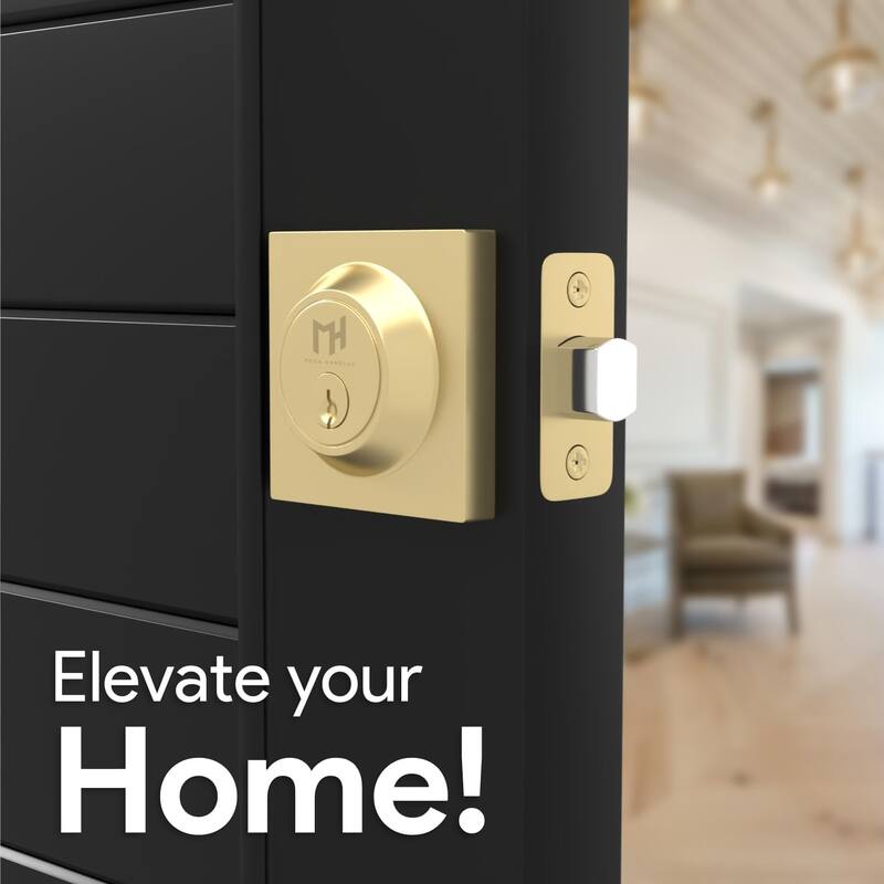 Mega Handles ROBELL Square Single Cylinder Keyed Deadbolt