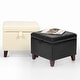preview thumbnail 12 of 12, Adeco Faux Leather Tufted Flip Top Storage Ottoman