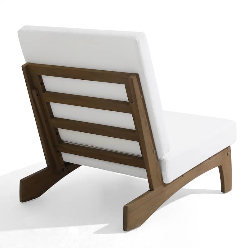 Outdoor Wood Club Chairs Set Loveseat with Cushion