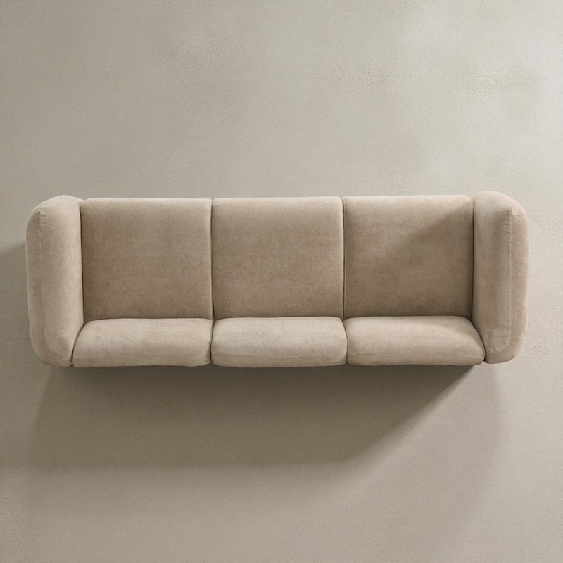 87" Modern Upholstered 3-Seat Sofa, Durable Fabric Couch with Foam Cushions for Living Room & Apartments