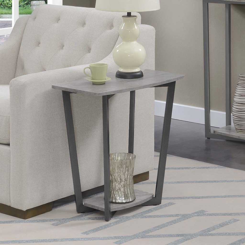 Modern End Table with Powder Coated Metal Frame, Spacious Lower Shelf and Compact Durable Design for Any Room - 14