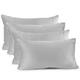 Nestl Solid Microfiber Soft Velvet Throw Pillow Cover (Set of 4) - 12" x 20" - Silver