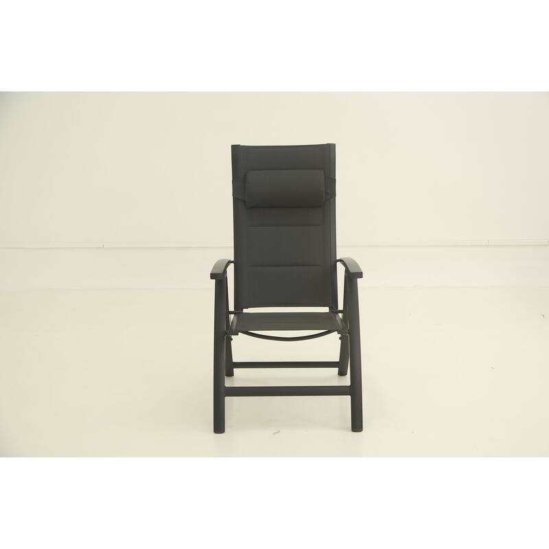 GDFStudio - Nolan Outdoor Folding Chair Duo with Adjustable Recline and Breathable Textilene Seat