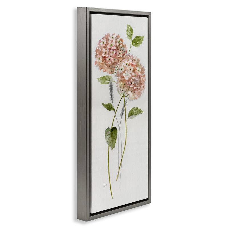 Stupell Two Pink Hydrangeas Framed Floater Canvas Wall Art Design By Nan
