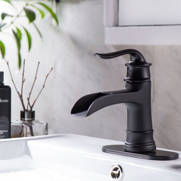 Black Oil Rubbed BronzeTall Countertop Vessel Sink Bathroom Faucet Single Handle 