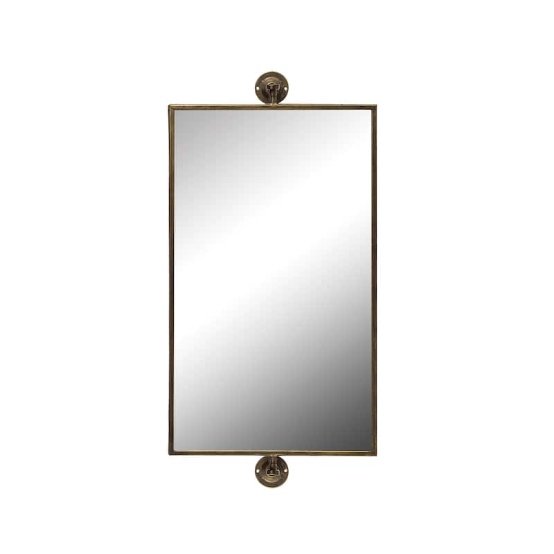 Metal Framed Wall Mirror - Antique Gold Finish