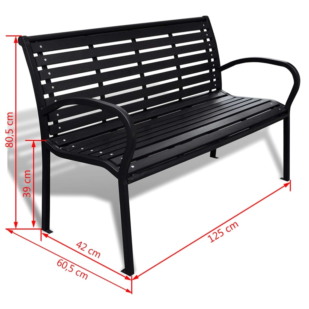 vidaXL Garden Bench Steel Porch Patio Park Path Chair Outdoor Deck Seating - 10" x 10" x 10"