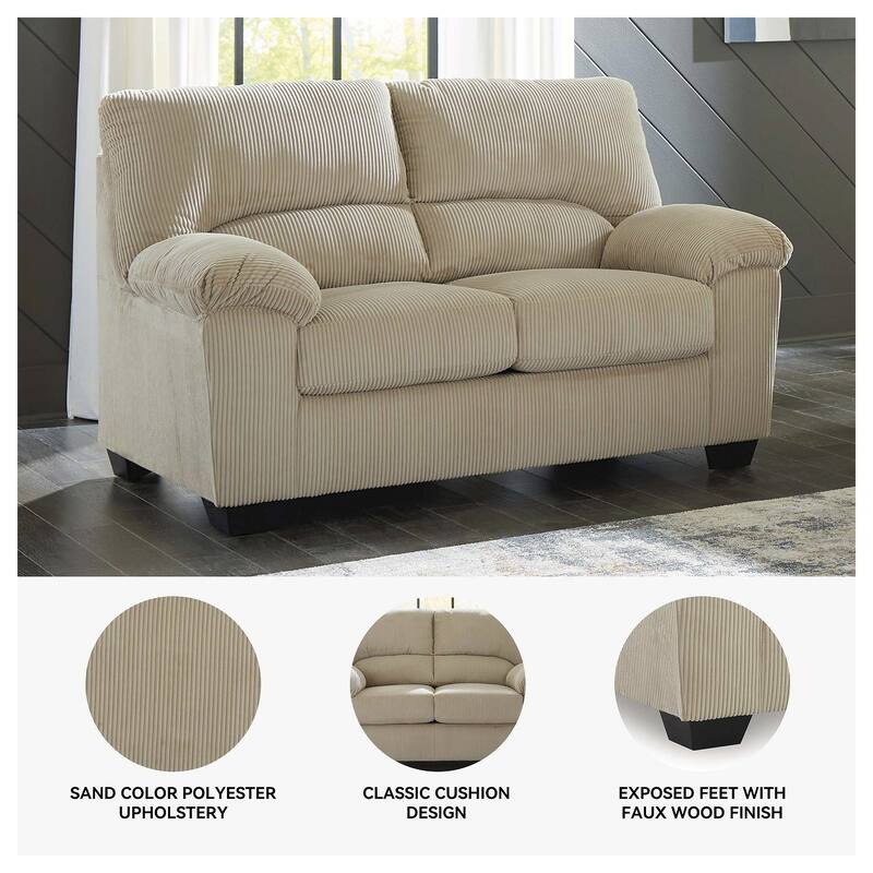 Signature Design by Ashley SimpleJoy Loveseat - 63"W x 38"D x 40"H