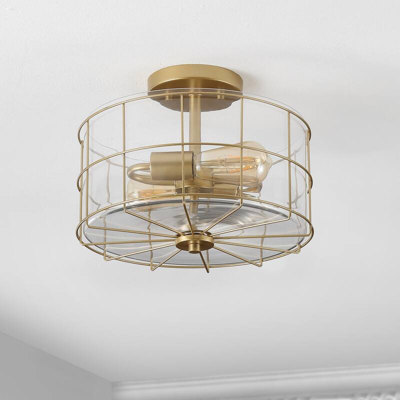 SAFAVIEH Lighting Hannes Flush Mount - 12"W x 12"D x 8"H