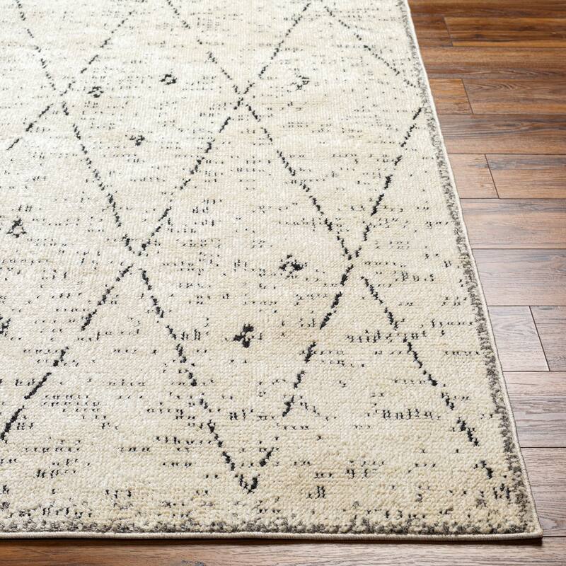 Livabliss Casual La Boheme Diamond Area Rug - 2'7" x 7'3" - Cream/Black
