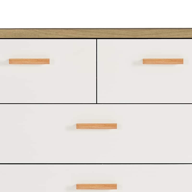Modern Farmhouse Style Wooden Dresser with Wooden Handles