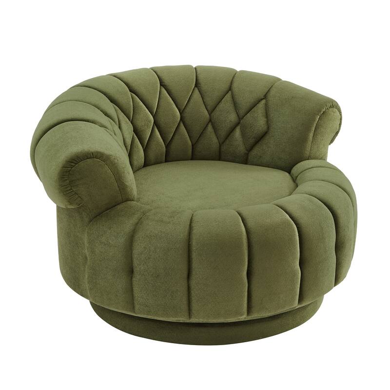 360° Swivel Accent Chair - Modern Barrel Club Chair for Living Room, Bedroom, Office Seating
