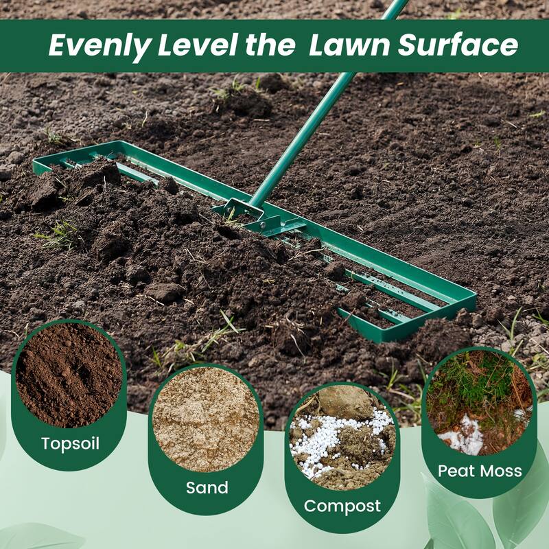 Costway Lawn Leveling Rake 42" x 10" Heavy Duty Level Lawn Tool for - See Details