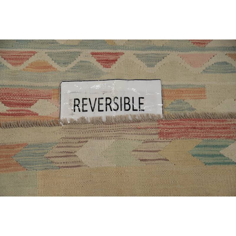Hand Woven Oriental 100% Wool Carpet Southwestern Tribal Multi-Colored Kilim Area Rug - 5' 8'' X 4' 0''