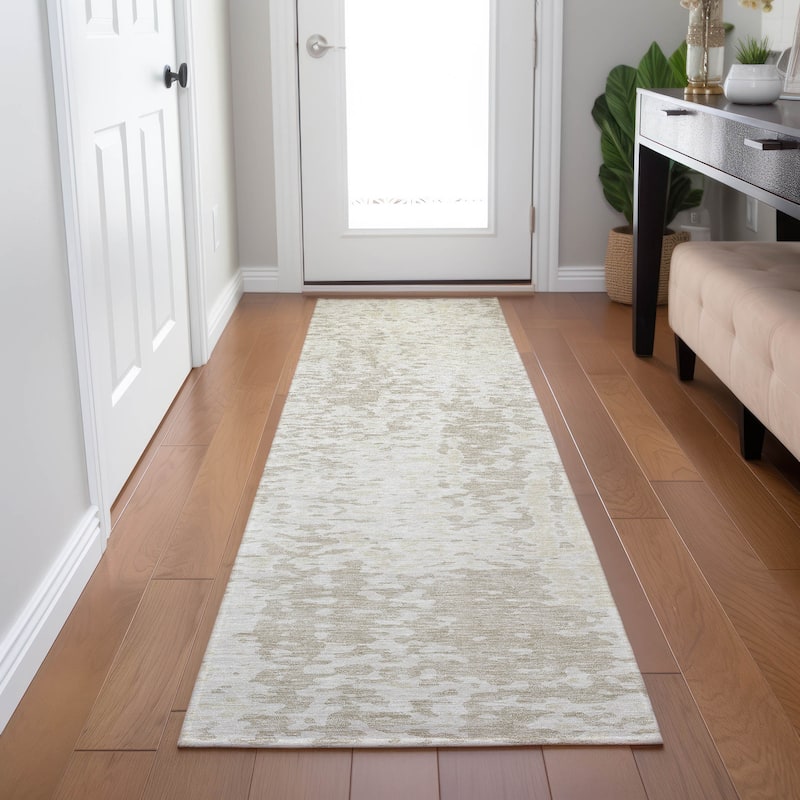 Machine Washable Indoor/ Outdoor Modern Abstract Chantille Rug