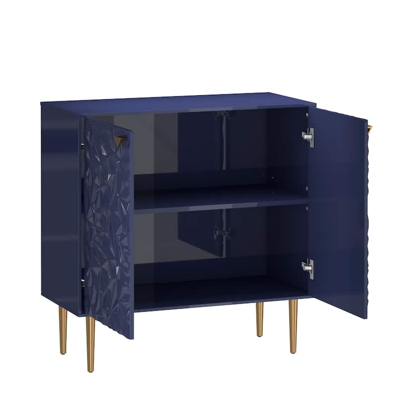 2 Door White Locker Accent Cabinet
