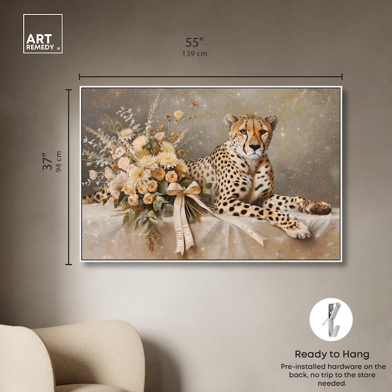 Bouquet Cheetah Canvas by Art Remedy