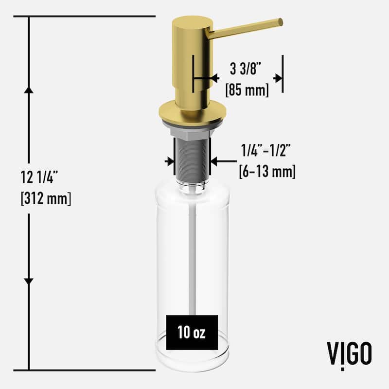 VIGO 10 oz. 1.5" W Braddock Kitchen Soap Dispenser
