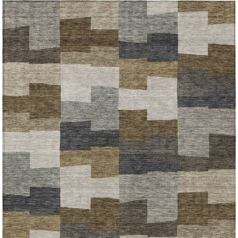 HomeRoots Geometric Transitional Rectangle Outdoor Rug