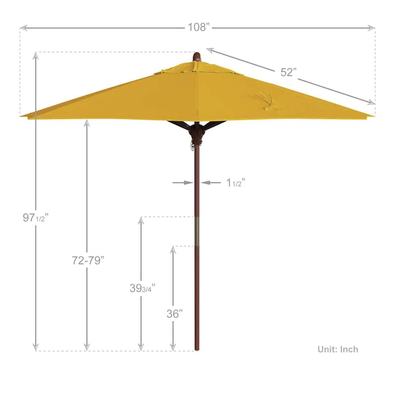California Umbrella 9-ft. Round Marenti Wood-framed Olefin Patio Umbrella (No Base)