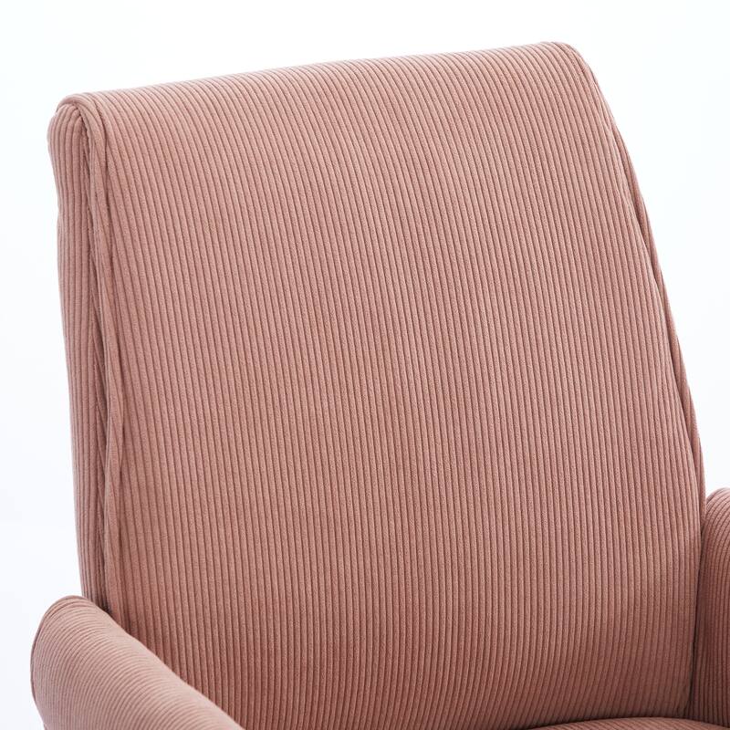 Corduroy Swivel Office Chair with Wheels, Ergonomic High Back Task Chair, Upholstered Accent Chair with Adjustable Height