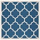 SAFAVIEH Courtyard Kathy Indoor/ Outdoor Waterproof Patio Backyard Rug - 6'7" x 6'7" Square - Navy/Beige