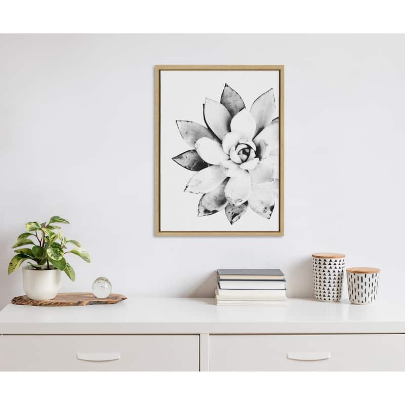Kate and Laurel Sylvie Succulent Framed Canvas by Simon Te Tai