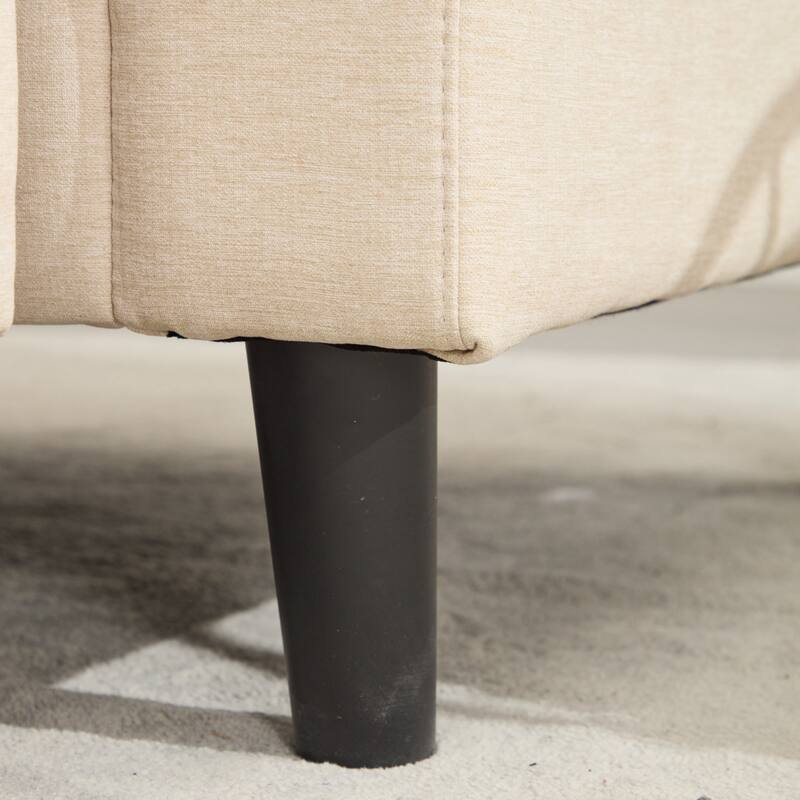 78" Fabric L-Shaped Sectional Sofa with USB, Ottoman & Magazine Bags (3-Seater)