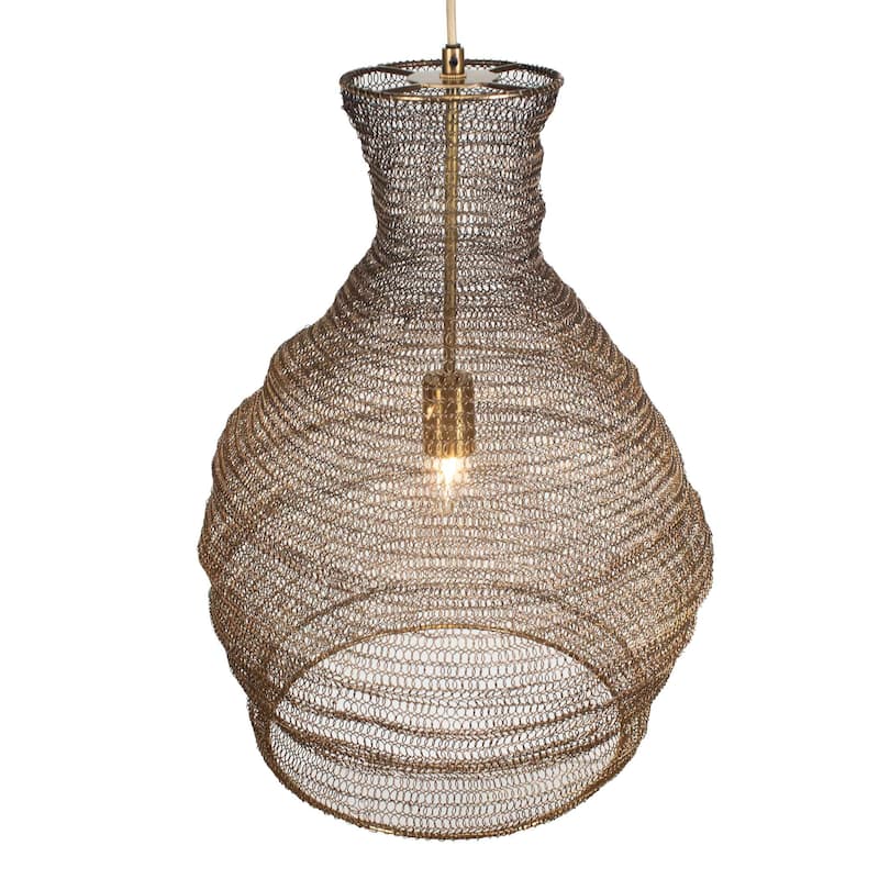 Uttermost Murmur Woven Brass 1 Light Pendant - N/A