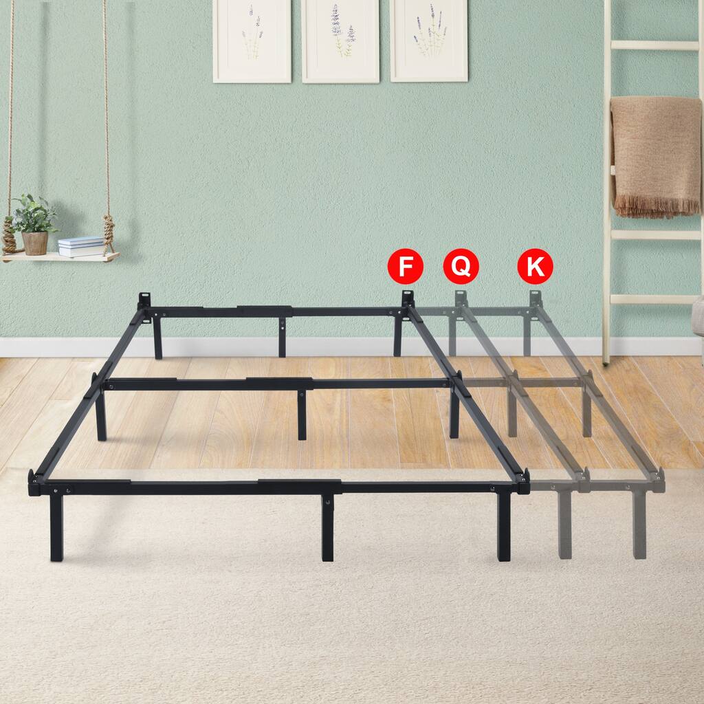 Sleeplanner Dura Metal Compact Adjustable Steel Bed Frame For Full Queen King