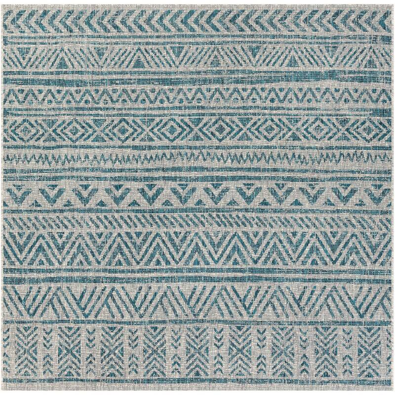 Artistic Weavers Powlett Vintage Southwestern Indoor/ Outdoor Area Rug - 6'7" Square - Aqua