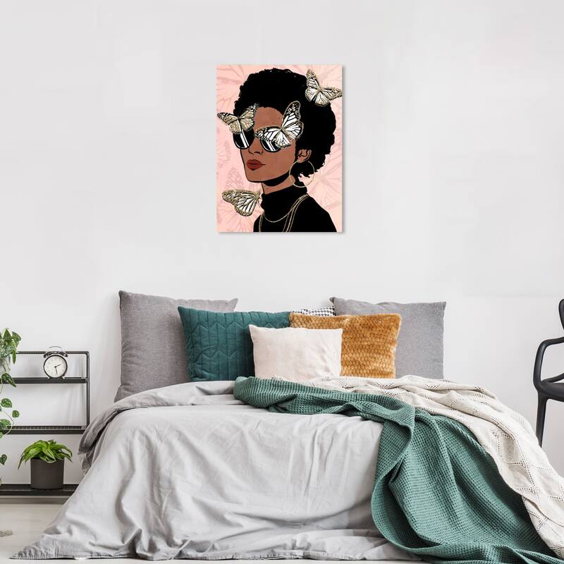Wynwood Studio Canvas Fashion and Glam Fluttering Beauty Pink and Pastel Pink Glam Wall Art Canvas Print - 36 x 24