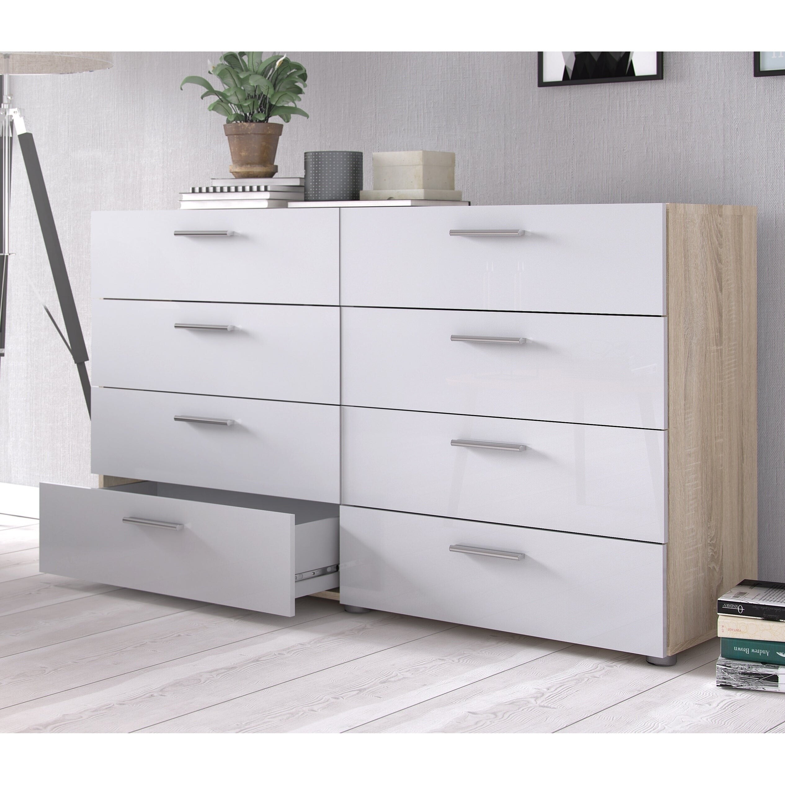 Porch Den Angus Space saving 8 Drawer Double Dresser On Sale