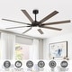 preview thumbnail 31 of 38, 65" Integrated LED White Dimmable Ceiling Fan with Light and Remote - 65" D x 65" W x 13.4" H