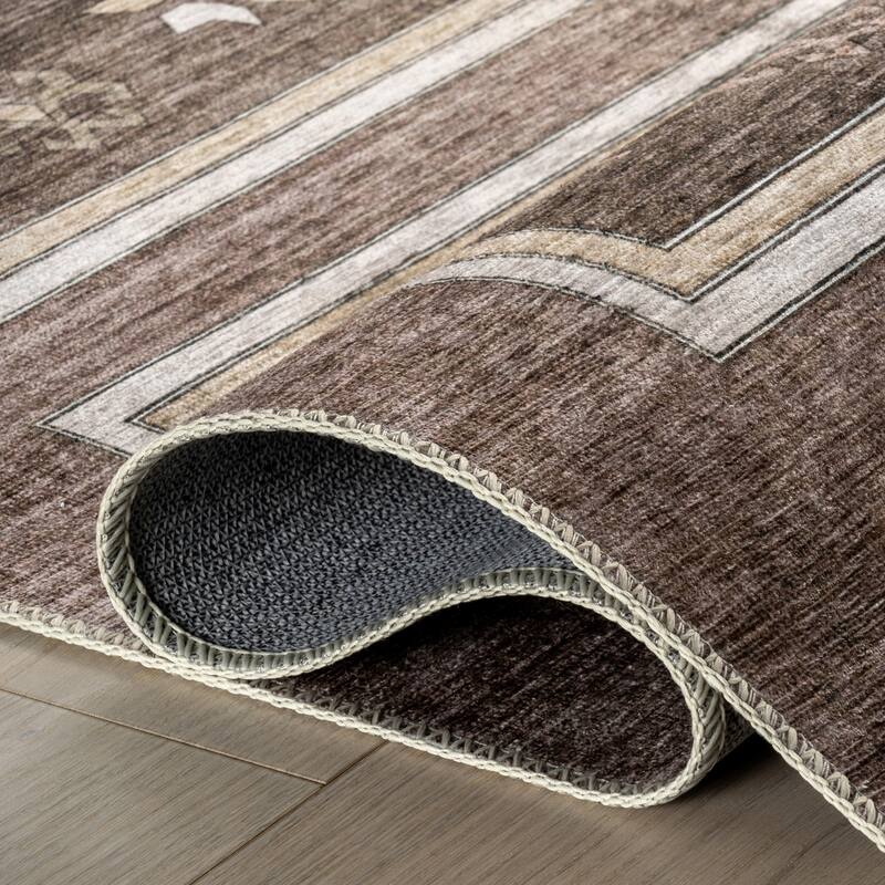 Nuloom Donna SplashGuard Vintage Medallion Machine Washable Area Rug