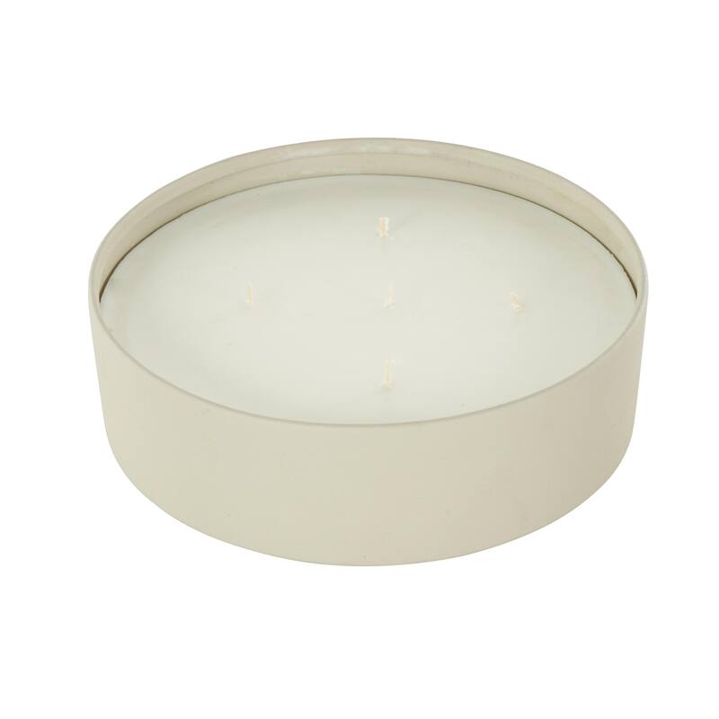 Cream, Black or Beige Metal Scented Textured 59oz 5 Wick Decorative Candle with White Wax