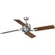 preview thumbnail 1 of 10, Progress Lighting Bedwin Collection 56" Four-Blade Antique Nickel Ceiling Fan - 11.020" x 23.300" x 13.380" 11.020" x 23.300" x 13.380" - Push Button Switch