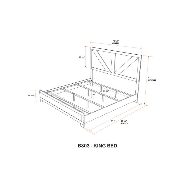 Biloxi Antique Natural Wood Slim Profile Bed