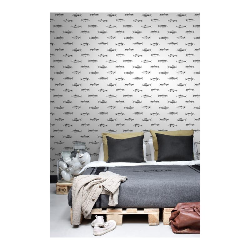 ESTA Home Fiyero Off-White Fish Wallpaper - 20.5 x 396 x 0.025