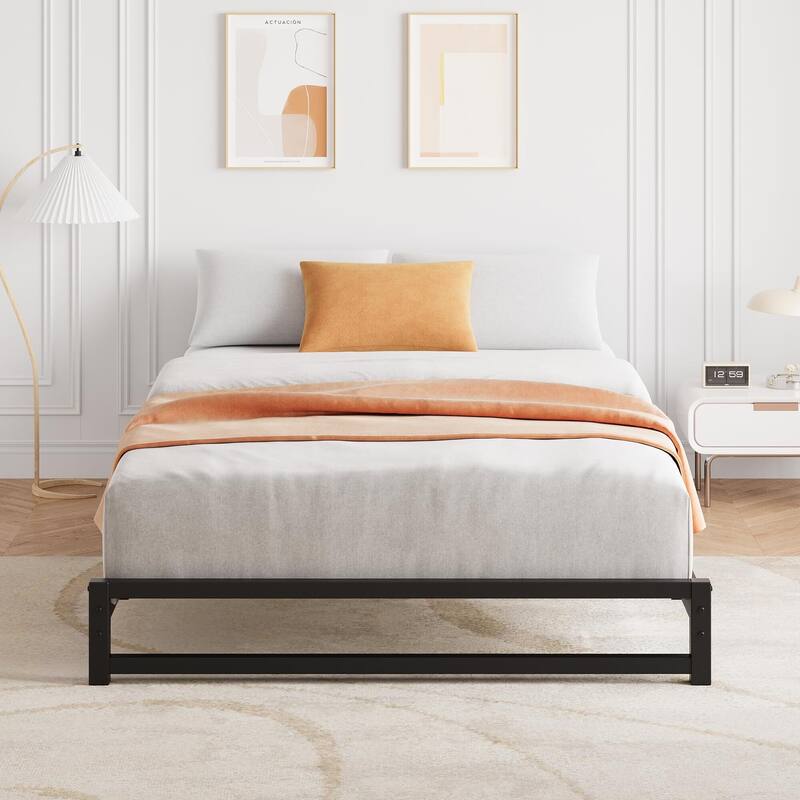 6 Inch Metal Platform Bed Frame with Steel Slat Support
