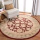 SAFAVIEH Anatolia Angeline Traditional Oriental Hand-spun Wool Rug - 4' x 4' Round - Red/Moss