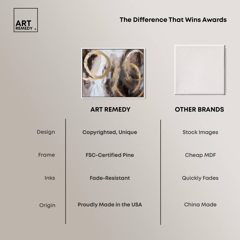 Swirling Forms with Gold Canvas by Art Remedy