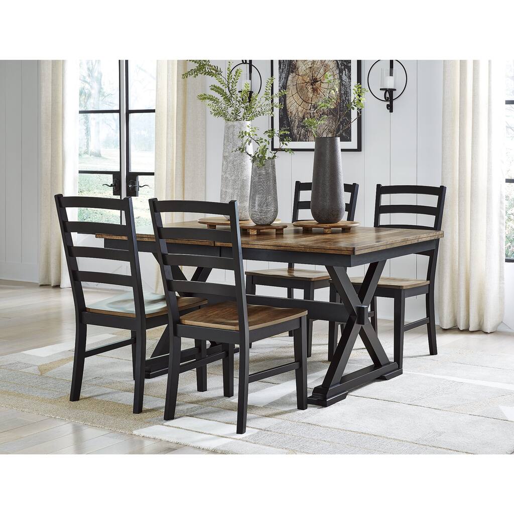 Signature Design by Ashley Wildenauer Black/Brown Dining Table and 4 Chairs